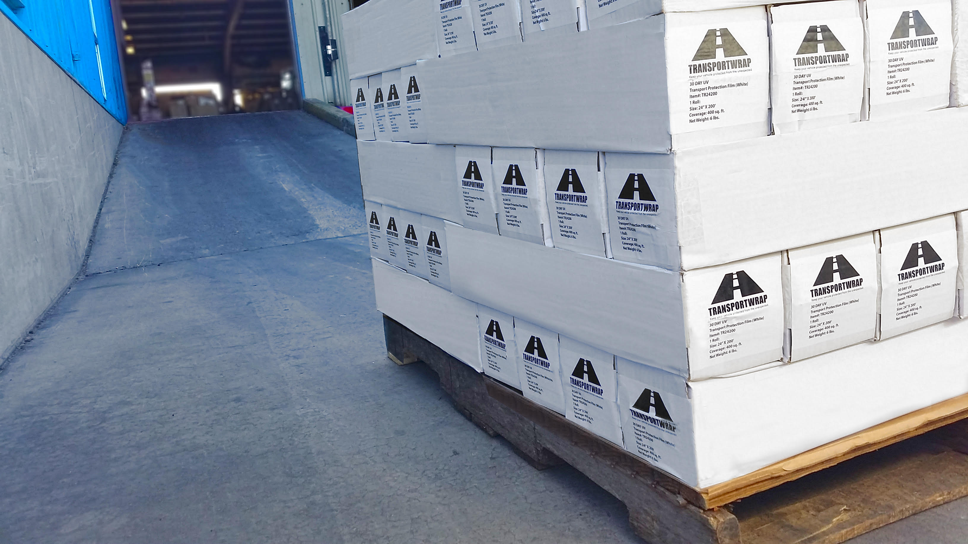 TransportWrap product on pallet ready for shipping